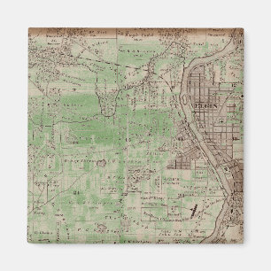 Elgin Illinois 1870 Plat Map Fox River Downtown Magnet