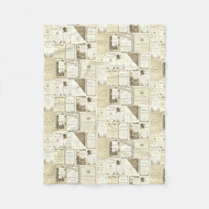 Elgin Illinois 1880's Sepia Club Invitations Party Fleece Blanket