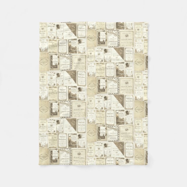 Elgin Illinois 1880's Sepia Club Invitations Party Fleece Blanket (Front)