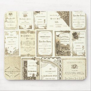 Elgin Illinois 1880's Sepia Club Invitations Party Mouse Mat
