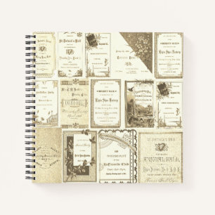 Elgin Illinois 1880's Sepia Club Invitations Party Notebook