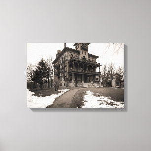 Elgin Illinois 1890's Sherman Hospital Building Canvas Print