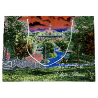 ELGIN ILLINOIS LORDS PARK PAVILION 1920'S ART VIEW