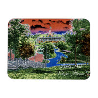 ELGIN ILLINOIS LORDS PARK PAVILION 1920'S ART VIEW