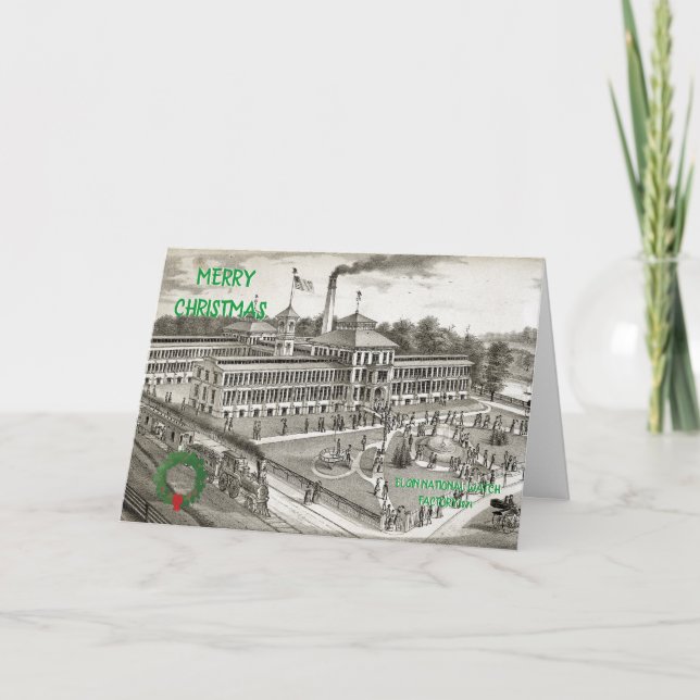 ELGIN NATIONAL WATCH COMPANY ELGIN ILLINOIS 1871 HOLIDAY CARD (Front)