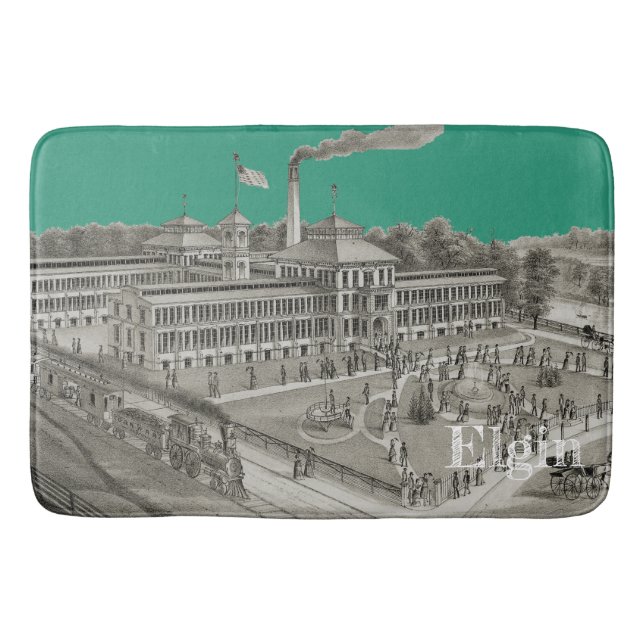 Elgin Watch Factory Elgin Illinois 1871 Bath Mat (Front)
