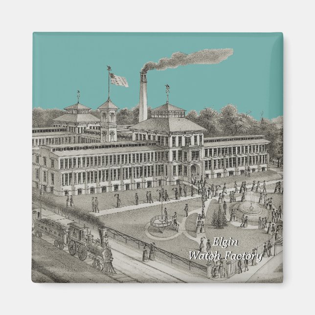 Elgin Watch Factory Elgin Illinois 1871 Magnet (Front)