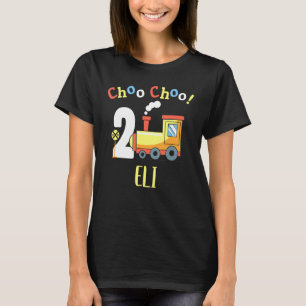 Eli Choo Choo Two Train 2nd Birthday Turning 2 T-Shirt