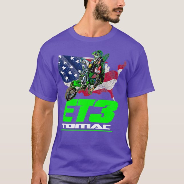 ELI ET3 TOMAC USA FLAG 450SX MOTOCROSS ET1 T-Shirt (Front)