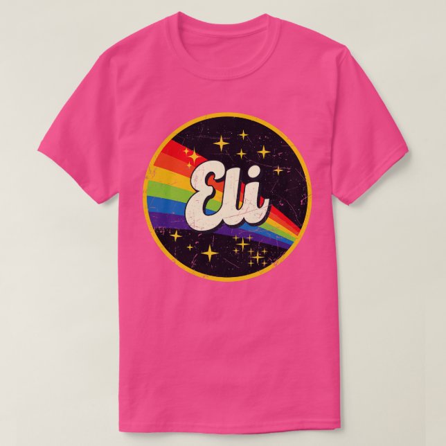 Eli Rainbow In Space Vintage GrungeStyle T-Shirt (Design Front)