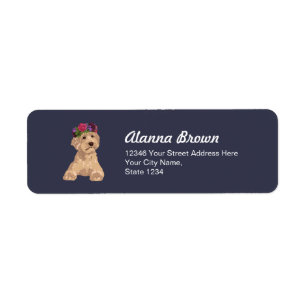 Eli The Sweet Flower Crown Golden Labradoodle