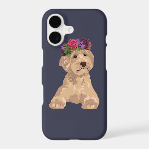 Eli The Sweet Flower Crown Golden Labradoodle