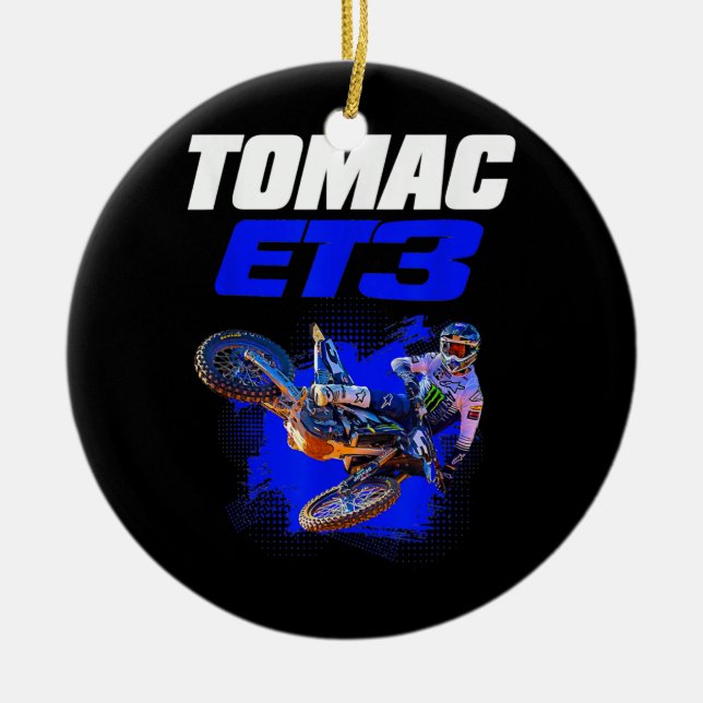 Eli Tomac 3 Tee  Ceramic Tree Decoration (Front)