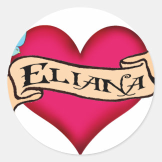 Eliana - Custom Heart Tattoo Classic Round Sticker