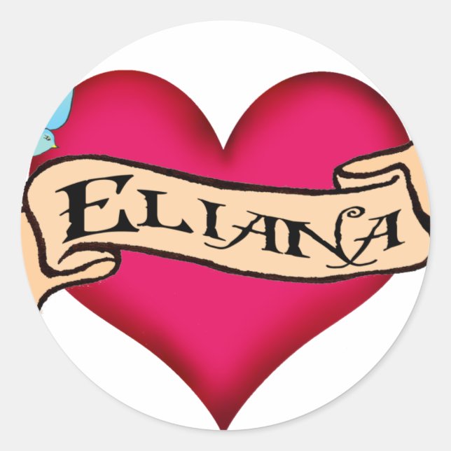 Eliana - Custom Heart Tattoo Classic Round Sticker (Front)