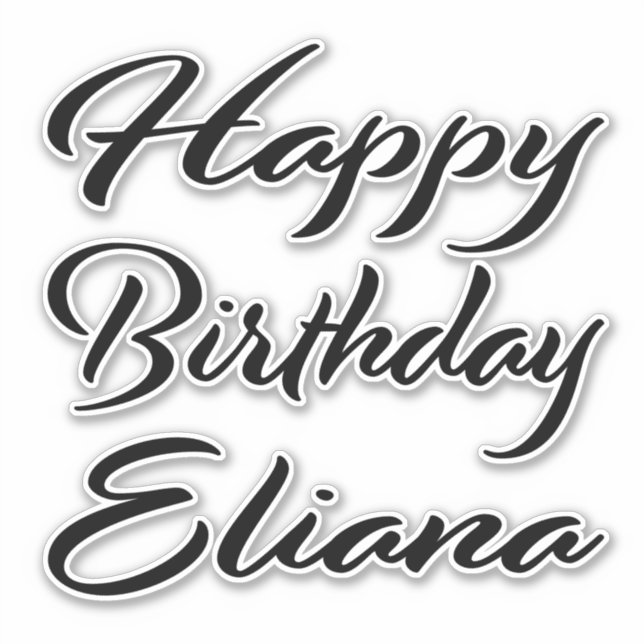 Eliana name first name black sticker birthday (Front)