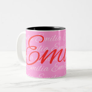 Eliana Repeating Name Pattern  Two-Tone Coffee Mug