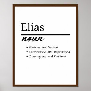 Elias, Boy Personalised Name Definition Poster