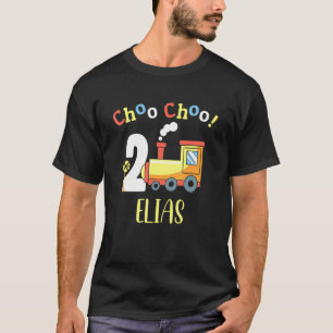Elias Choo Choo Two Train 2nd Birthday Turning 2 T-Shirt