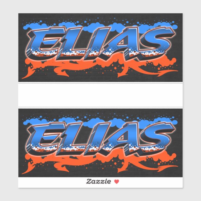 Elias First Name Graffiti Sticker (Sheet)