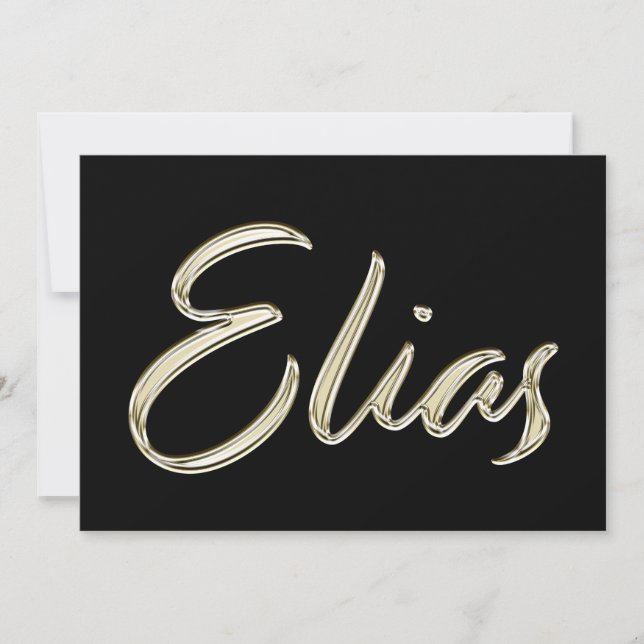 Elias Name white gold Handwriting Card (Front)