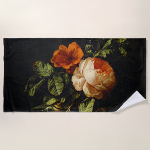 Elias van den Broeck, Still Life with Roses Beach Towel