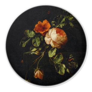Elias van den Broeck, Still Life with Roses Ceramic Knob