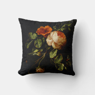 Elias van den Broeck, Still Life with Roses Cushion
