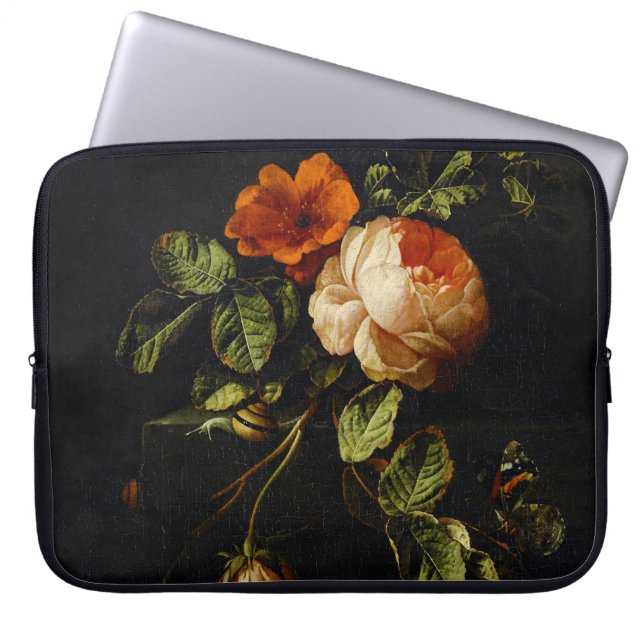 Elias van den Broeck, Still Life with Roses Laptop Sleeve (Front)