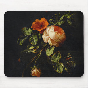 Elias van den Broeck, Still Life with Roses Mouse Mat