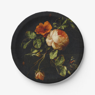 Elias van den Broeck, Still Life with Roses Paper Plate