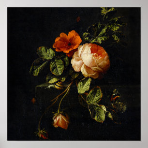 Elias van den Broeck, Still Life with Roses Poster