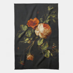 Elias van den Broeck, Still Life with Roses  Tea Towel