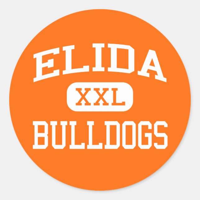 Elida - Bulldogs - Elida High School - Elida Ohio Classic Round Sticker (Front)