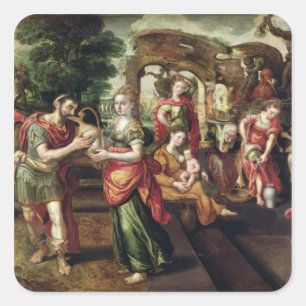 Eliezer and Rebecca at the Well, 1562 Square Sticker