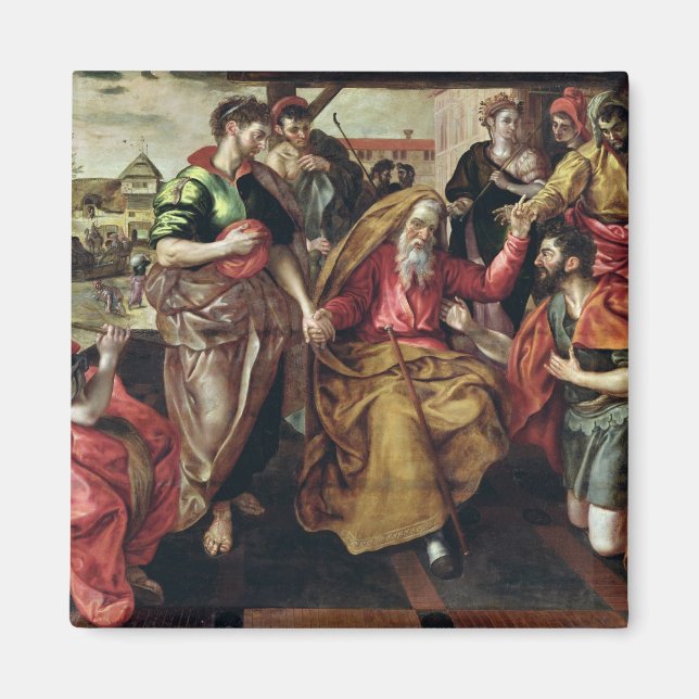 Eliezer Asking for Rebecca to Marry Isaac, 1562 Magnet (Front)