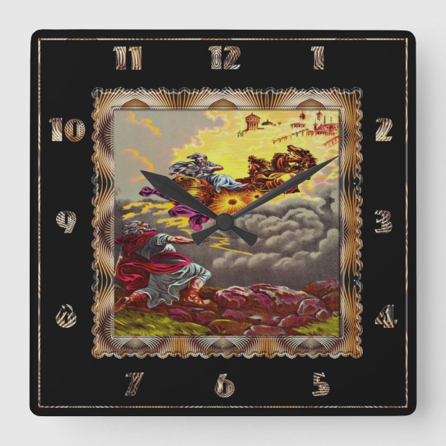 Elijah Ascends to Heaven Square Clock 1a (Front)