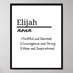 Elijah, Boy Personalised Name Definition Poster