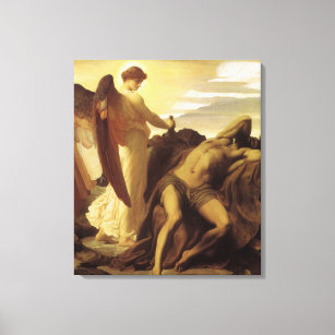 Elijah in Wilderness by Lord Frederic Leighton Canvas Print
