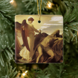 Elijah in Wilderness by Lord Frederic Leighton Ceramic Tree Decoration