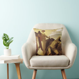 Elijah in Wilderness by Lord Frederic Leighton Cushion