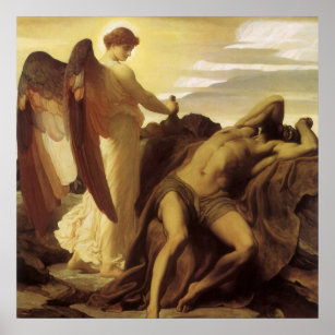 Elijah in Wilderness by Lord Frederic Leighton Poster