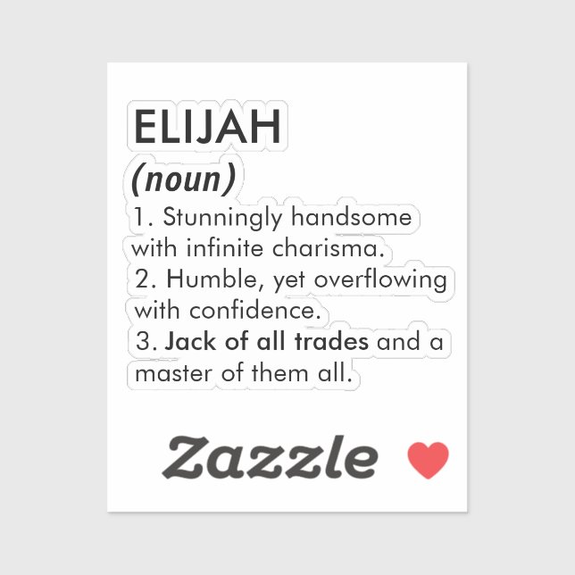 Elijah name, Editable name, Custom name (Sheet)