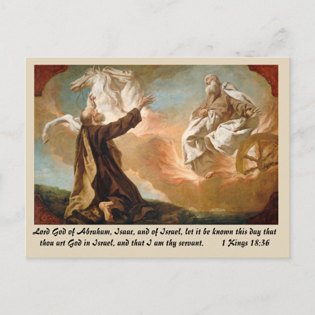 Elijah Taken Up in a Chariot of Fire by G. Angeli Postcard (Front)