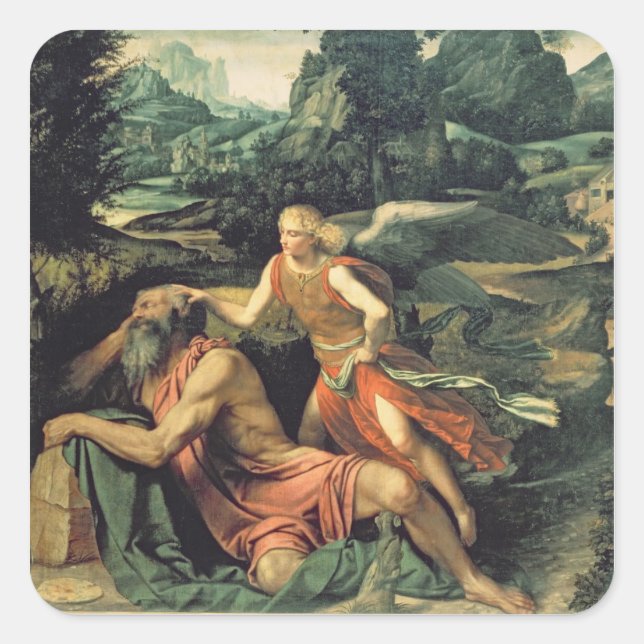 Elijah Visited by an Angel, c.1534 Square Sticker (Front)