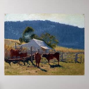 Elioth Gruner Milking time (Araluen Valley) Poster