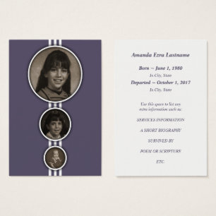 elipses purple memorial cards