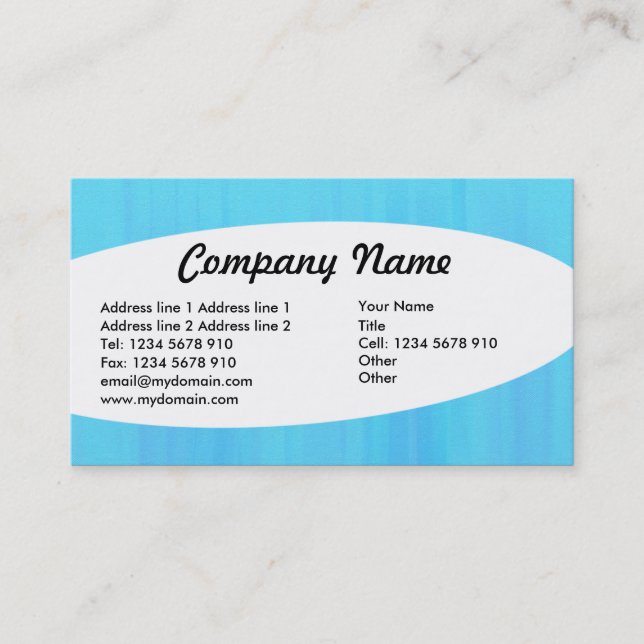 Eliptical - Blue Painted Texture Business Card (Front)