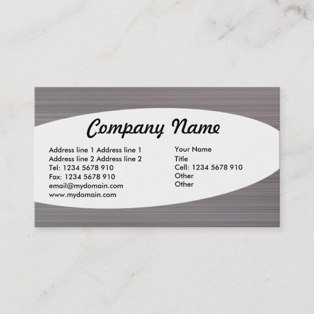 Eliptical - Brushed Metal II Texture Business Card (Front)