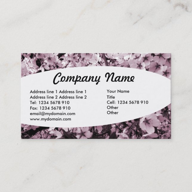 Eliptical - Cherry Blossoms Business Card (Front)